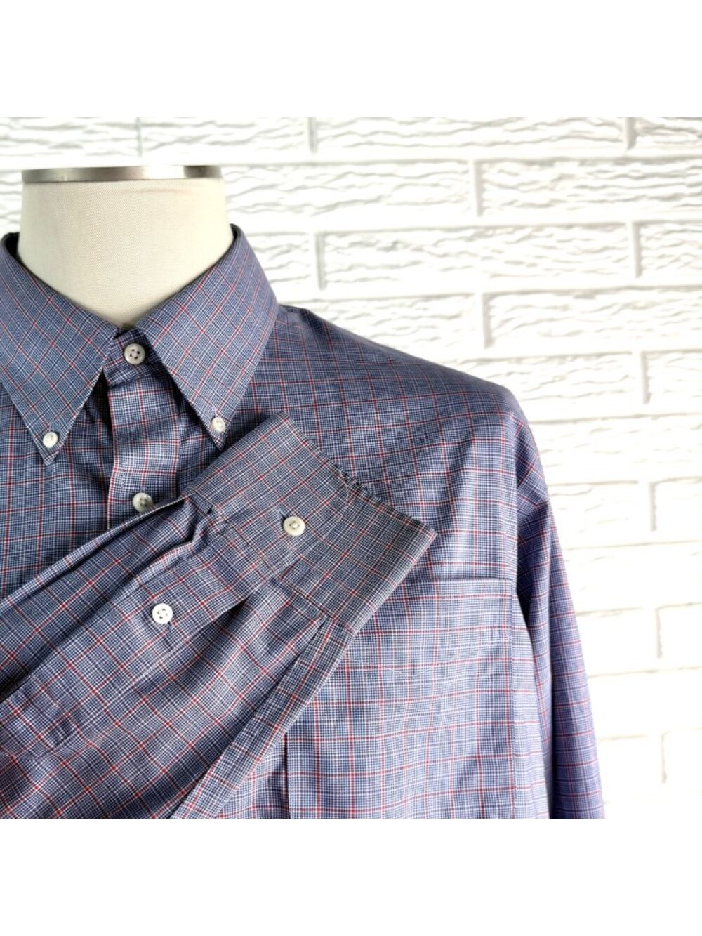 Lauren Ralph Lauren Mens Plaid Button Down Shirt Classic Fit Size 17.5 36-37